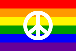 Gay Pride PEACE rainbow flag