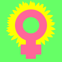Female sign equal pay flag