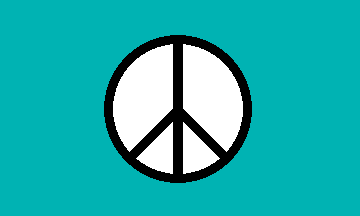 [Turquoise peace sign variant]