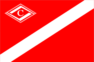 FC Spartak Moscow Pinned Flag from Corners, Isolated with