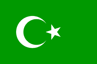 [Green religious Ottoman flag]
