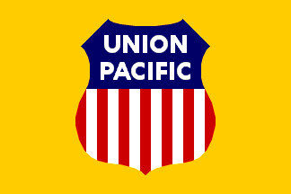 [Union Pacific Railroad flag]