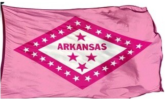 [Pink Arkansas flag]