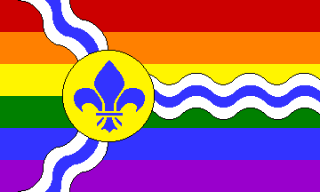 [Gay Pride flag of St. Louis, Missouri]