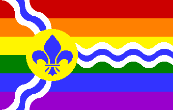 [Gay Pride flag of St. Louis, Missouri]