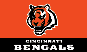 [Cincinnati Bengals tiger head flag with team name]