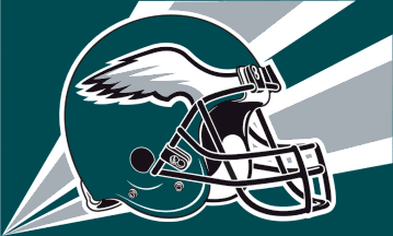 [Philadelphia Eagles fan helmet flag]