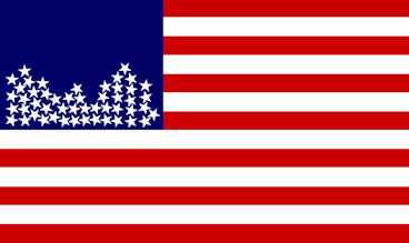 [U.S. variation - stars piled in base of flag]