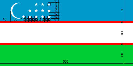 [Uzbekistan flag construction]