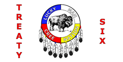 [Lucky Man Cree Nation, Saskatchewan flag]
