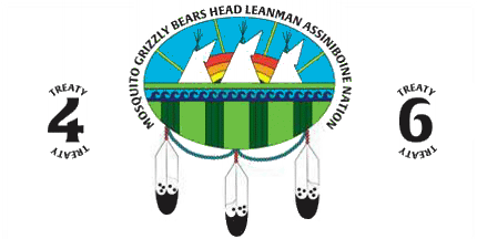 [Mosquito Grizzly Bear's Head Lean Man Assiniboine Nation flag]