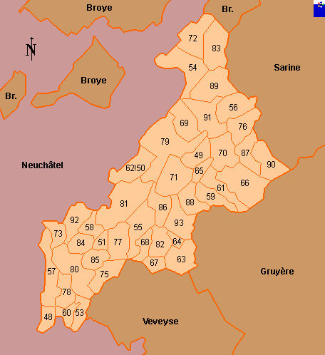 Clickable map of Glâne district (Fribourg Canton, Switzerland)