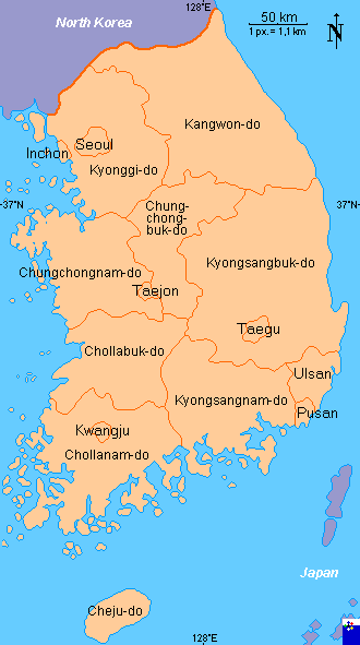 Clickable Map Of South Korea