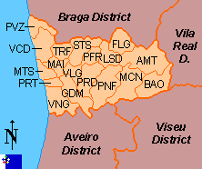 Clickable map of Porto district (Portugal)
