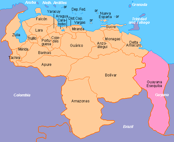 Clickable Map Of Venezuela
